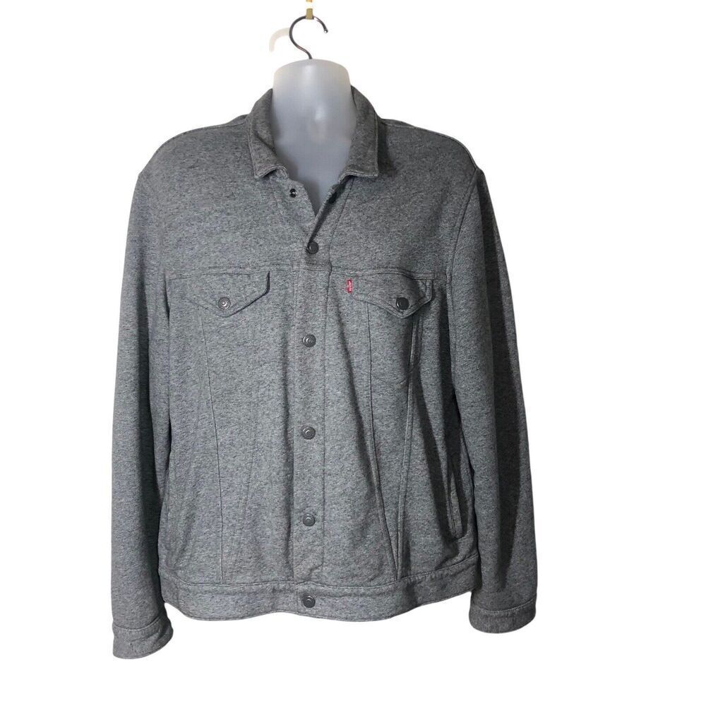 Levis Commuter Trucker Mens Size XXL Gray‎ Snap Front Pockets Coat Casual Biggy - Picture 4 of 9